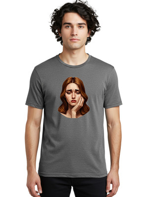Crying-Woman-6 Mens Graphic Tee, 100% Cotton, Casual Summer Wear
