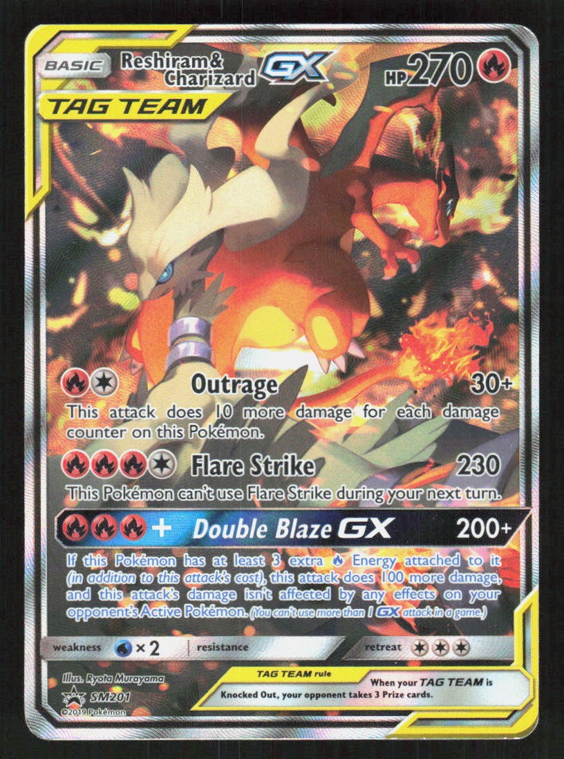 Pokemon Reshiram & Charizard GX - SM201 Promo Holo Sun & Moon Promo (MP)