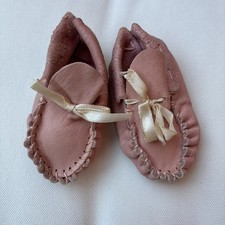 Baby Infant Leather Moccasin Handmade -Baby Bootie Slipper Footie Shoe One Size