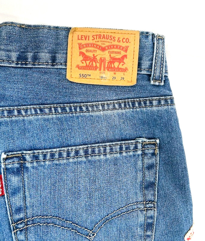 Custom Upcycled Levi’s 550 Jeans - Patchwork Boho… - image 6