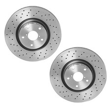 Brembo Xtra Set 2 Front Drilled Brake Disc Rotors For Impreza Wrx Sti Toyota 86