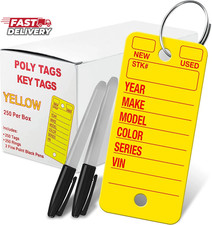 Poly Tag Key Tags with Ring Yellow   250 Key Tag Count. Includes 250 Rings and