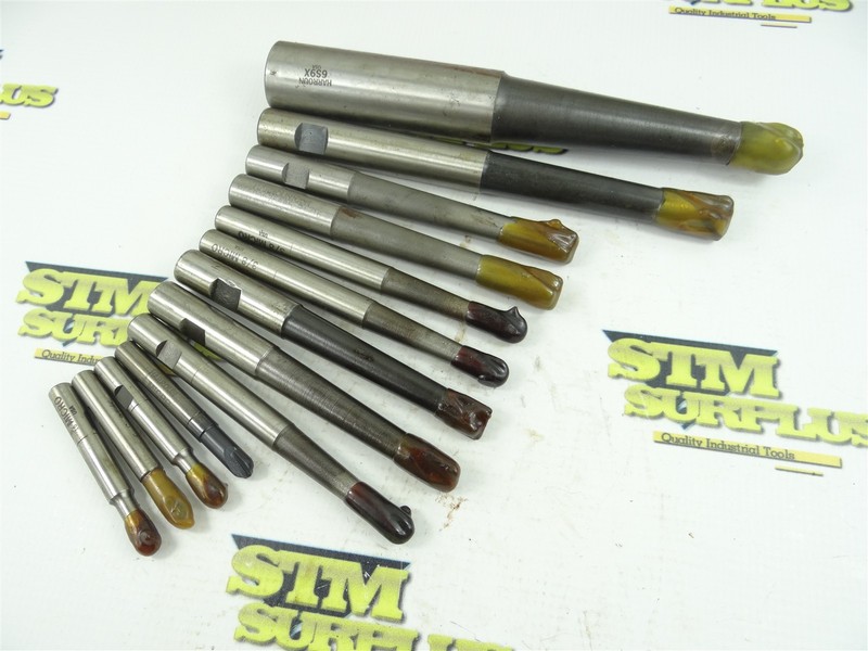 NEW! LOT OF 13 ASSORTED CARBIDE TIPPED END MILLS 5/16" TO 3/4" DIA