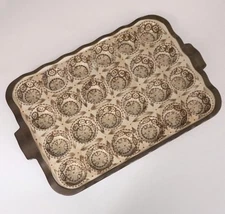 Temptations by Tara Chocolate Brown 24 Mini Muffin Cupcake Pan Old World NEW