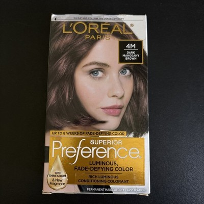L'Oreal Paris Superior Preference Shine Perm Hair Color #4M Dark Mahogany Brown