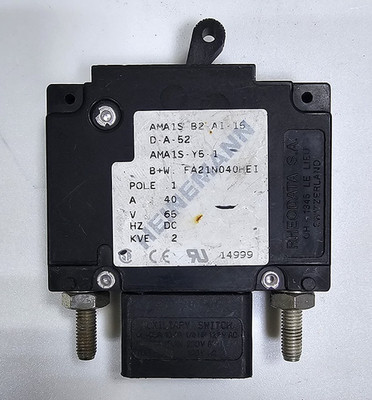 Heinemann, AMA1S-B2-AI-15-D-A-52, AMA1S-Y5-1, Hilfsschalter - 40A 65VDC 1-polig