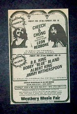Anuncio de concierto Cheech & Chong Leon Redbone BB King Bobby Bland Albert King 1979