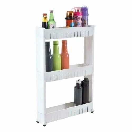 3 Tier Slim Slide Out Kitchen Trolley Rack Holder Storage Shelf Organiser