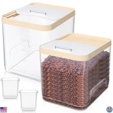2-Pack Clear Airtight Pet Food Storage Containers - 10 lbs Capacity with Cup &