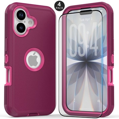 For Apple iPhone 17 Shockproof Heavy Duty Case Cell Phone Cover / Tempered Glass