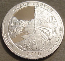 AS SHOWN ~ 2010 S SILVER PROOF GRAND CANYON WASHINGTON QUARTER ~ 90% SILVER ~525