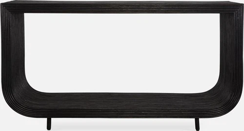 Uttermost 50055 Compton 58"W Mahogany and Rattan Table - Black - Picture 5 of 5