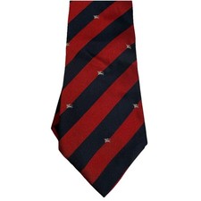 Vintage Burberrys Tie Maroon Red Navy Diagonal Stripe Made In Italy 100 Silk