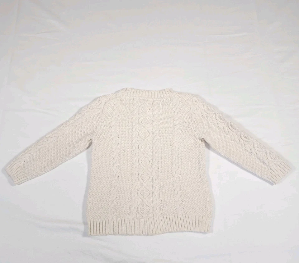 Suéter Janie and Jack Niños 18-24 Meses Crema Cable Tejido Algodón Mezcla Lana Foto 2 de 4