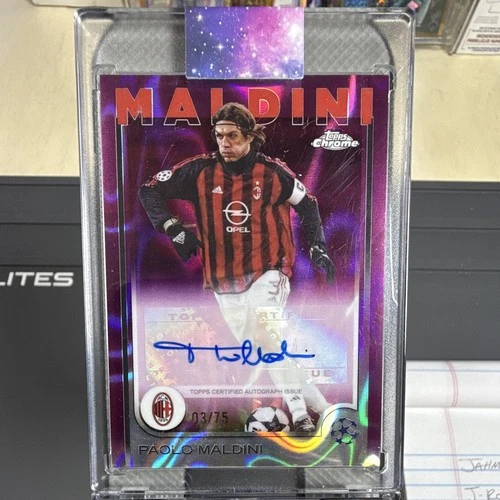 Topps Chrome Paolo Maldini Purple Refractor Autograph /75 AC Milan 2024-25