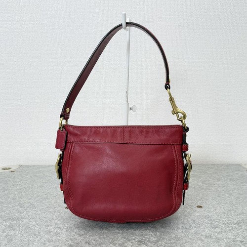 COACH Vintage Zoe Hobo Bag Shoulder Bag Hand Bag Leather Red x Gold Hardware - Picture 17 of 24