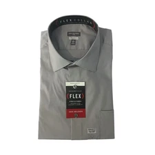 Van Heusen Flex Regular Fit Long Sleeve Mens Shirt Grey Mist NWT 17.5 34/35