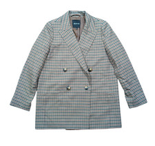Madewell Blazer Womens Size Medium Tan Dorset Gingham Check Pockets Suit