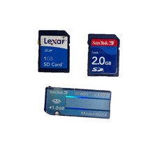 Sandisk SD Card 2GB, 1GB And 1 Lexar 1GB SD C...