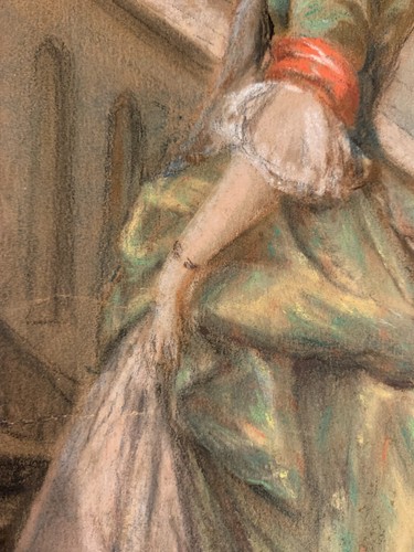 19ème siècle dessin pastel français d'une femme noble du 18ème siècle - Photo 3 sur 12