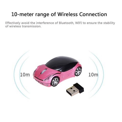 Gaming USB Receiver Wireless Mouse Mice 3D Car Shape 2.4GHz For PC Laptop - Picture 3 of 18