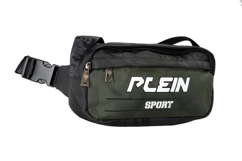 Plein Sport Unisex Dark Green Logo Print Hip Belt Fanny Pack Bag - Afbeelding 1 van 9