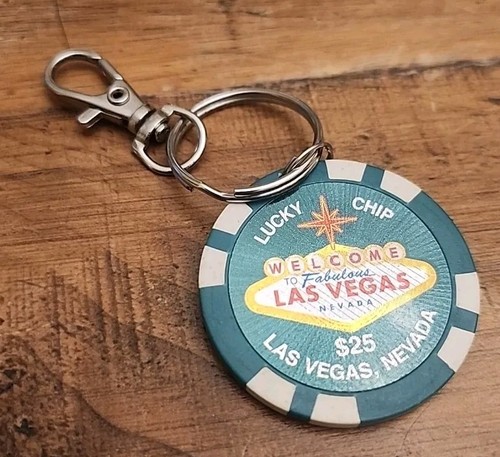 Par de llaveros Lucky Chip de Las Vegas de $25 y $100, usados - Imagen 3 de 6