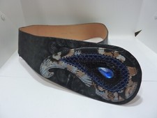 PAISLEY LEATHER WOMENS Belt BLACK SIZE M