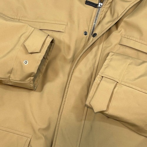 Canali Luxury Fur Lined Beige Zip Jacket Overcoat Pockets Men's Size 56 Italy - Picture 5 of 12