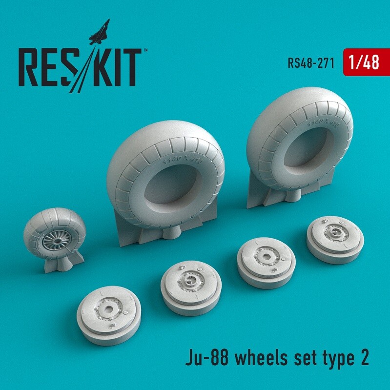 専用出品7歳2着セット Reskit RS48-0271 Ju-88 wheels set type 2 for scale model kit