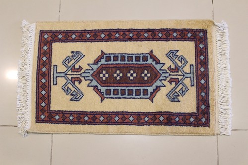 Rugstc 1.5x2 Bokhara Jaldar Gold Rug, Hand-Knotted,Car Mat Set 4 Pieces,Wool - Picture 5 of 5