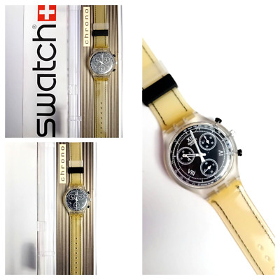Swatch Chrono Neu NOS See Through SCK110 1996 Vintage Armbanduhr 90er