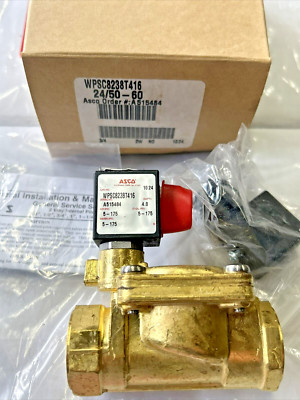 ASCO WPSC8238T416 Solenoid Valve Brass, 3/4 inch, Normally