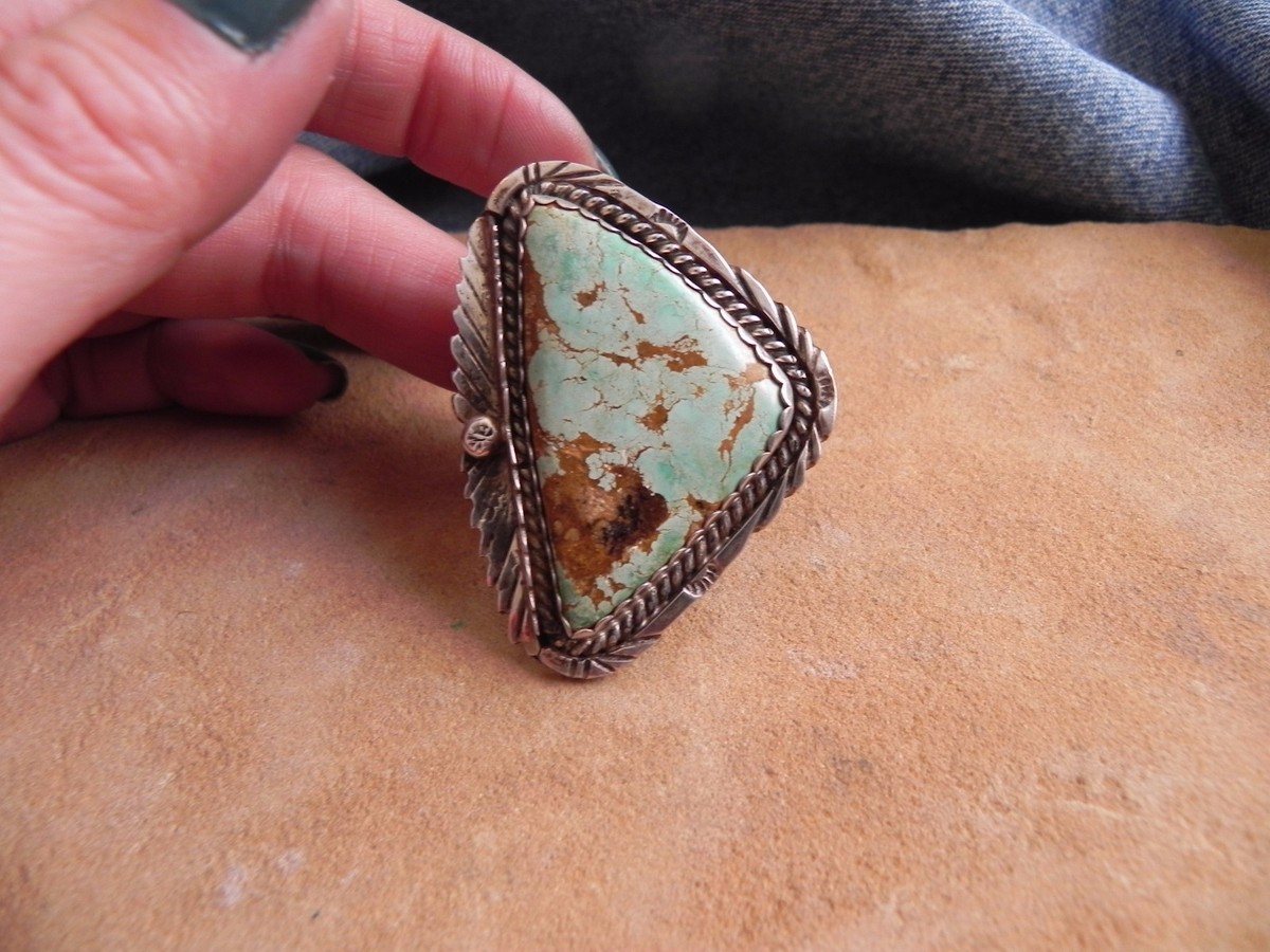 アクセサリー NAVAJO Silver Carico Lake Ring 925 Ray Bennett Carico Lake Turquoise USA Native American Made