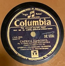 Rare Indian Copy Sir Malcolm Sargent - Caprice Espagnol (2 x12") 78rpm Shellac