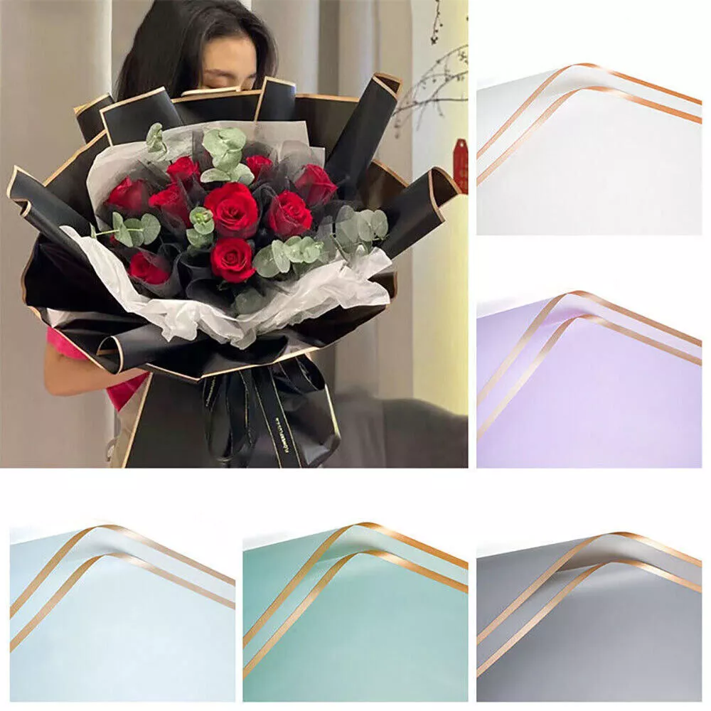 20pcs Waterproof Solid Color Wrapping Paper For Bouquets, Elegant Solid  Color Flower Shop Supplies