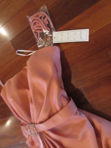 NWT LADIES DARK PINK RHINESTONE BUCKLE PROM EVENING LONG GOWN SIZE 12 MINT COND - Picture 6 of 12