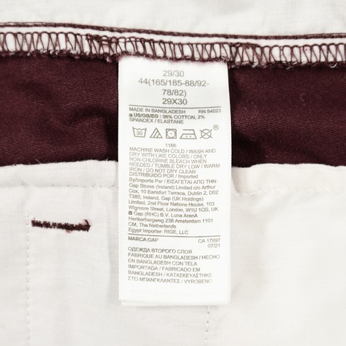 GAP Essential Khaki Slim Pants Pinot Noir 29x30 Men's Casual Cotton + 2% Spandex - Picture 10 of 12