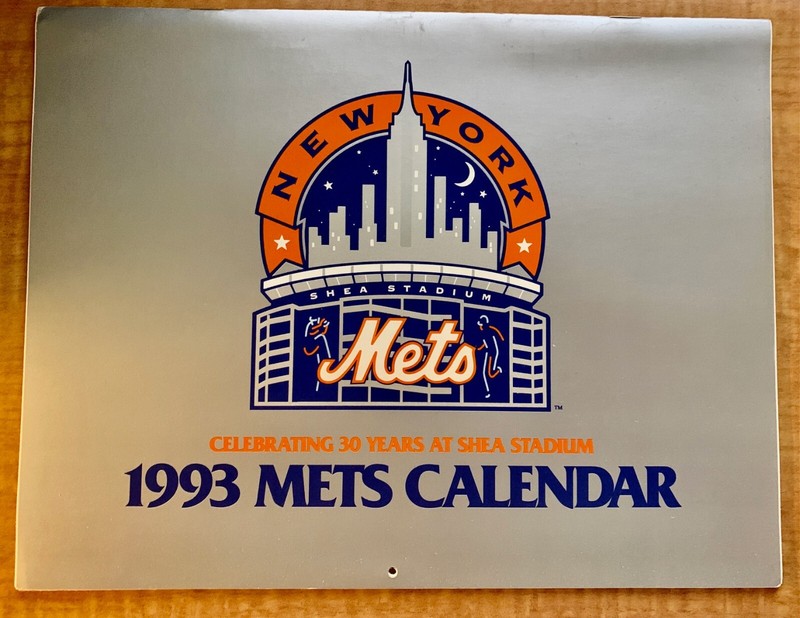 New York Mets Baseball Team 1993 Season Schedule and Calendar Complete Book