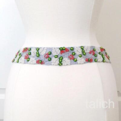 New Jenny Krauss Hyacinth Floral Embroidered Wool Belt  display picture 2