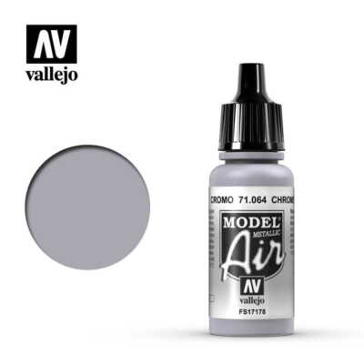 VALLEJO MODEL AIR 71064 CHROME (Metallic) (FS17178) 17ml (Acrylic Paint)