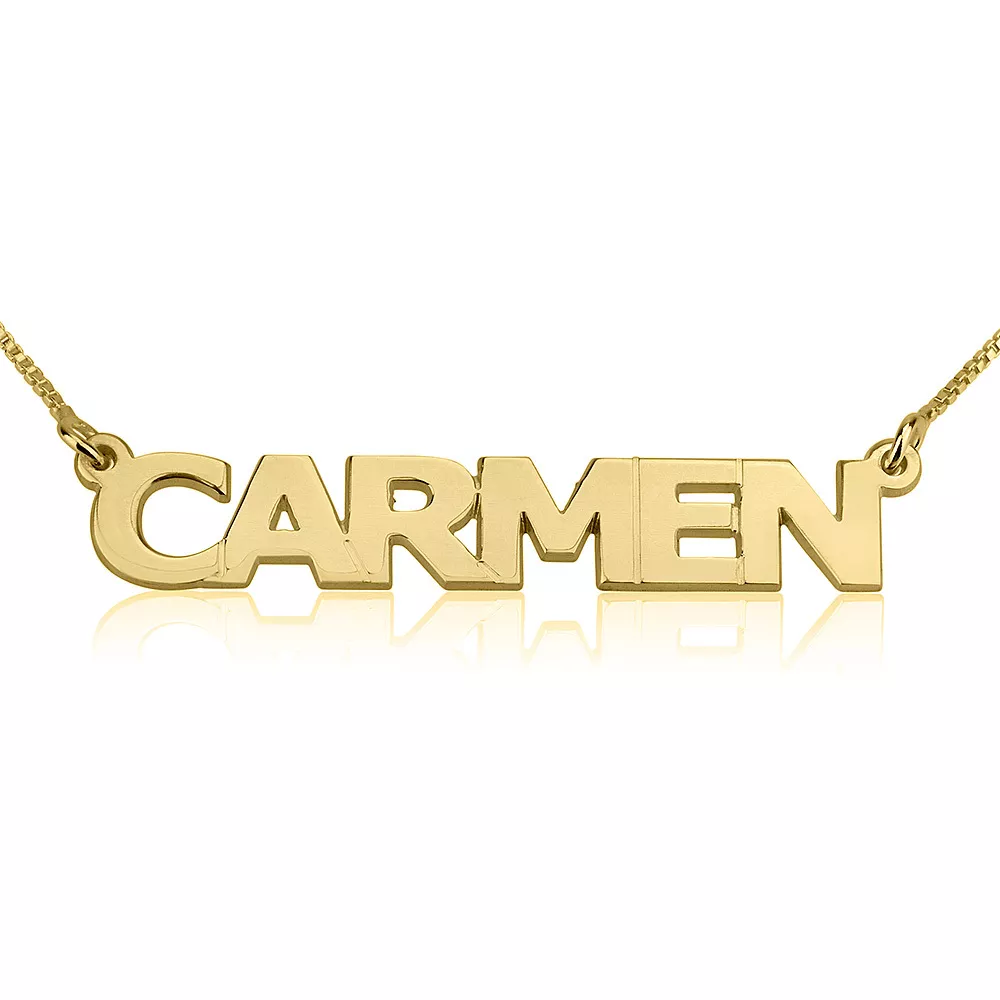 Solid 24k top gold name necklace