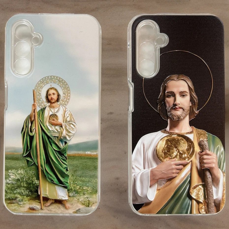 Funda Elegante Híbrida Impresa en 3D para Samsung Galaxy A14 5G San Judas Tadeo Foto 3 de 4