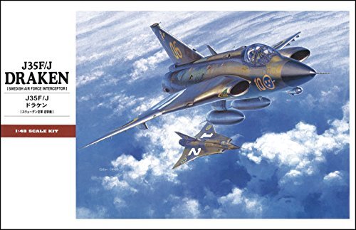 Kit Modèle Plastique Hasegawa 1/48 J35F/J Draken - Maquette à Monter, échelle 1/48