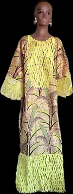 African print grand super maxi dress with embroidered