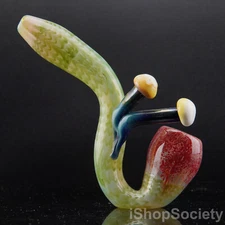 6" Mushroom Sherlock Tobacco Smoking Pipe Thick Collectible Glass Pipes - P719B