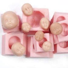 Stampo viso bambola silicone bambino collezione pasta fiori fondente Sculpey Fimo (235)
