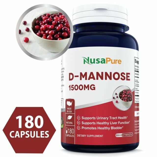Best Dmannose 1500mg 180 Capsules Nongmo & Gluten Supports Urinary