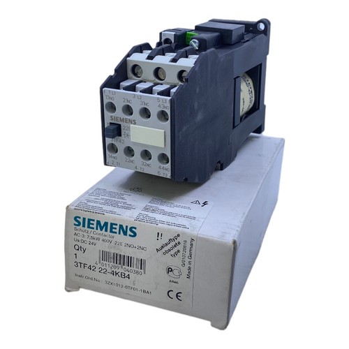 Siemens 3TF4222-4KB4 Contattore 7,5kW 400V 22E 2NO+2NC 24V DC 3TF4222-4KB4