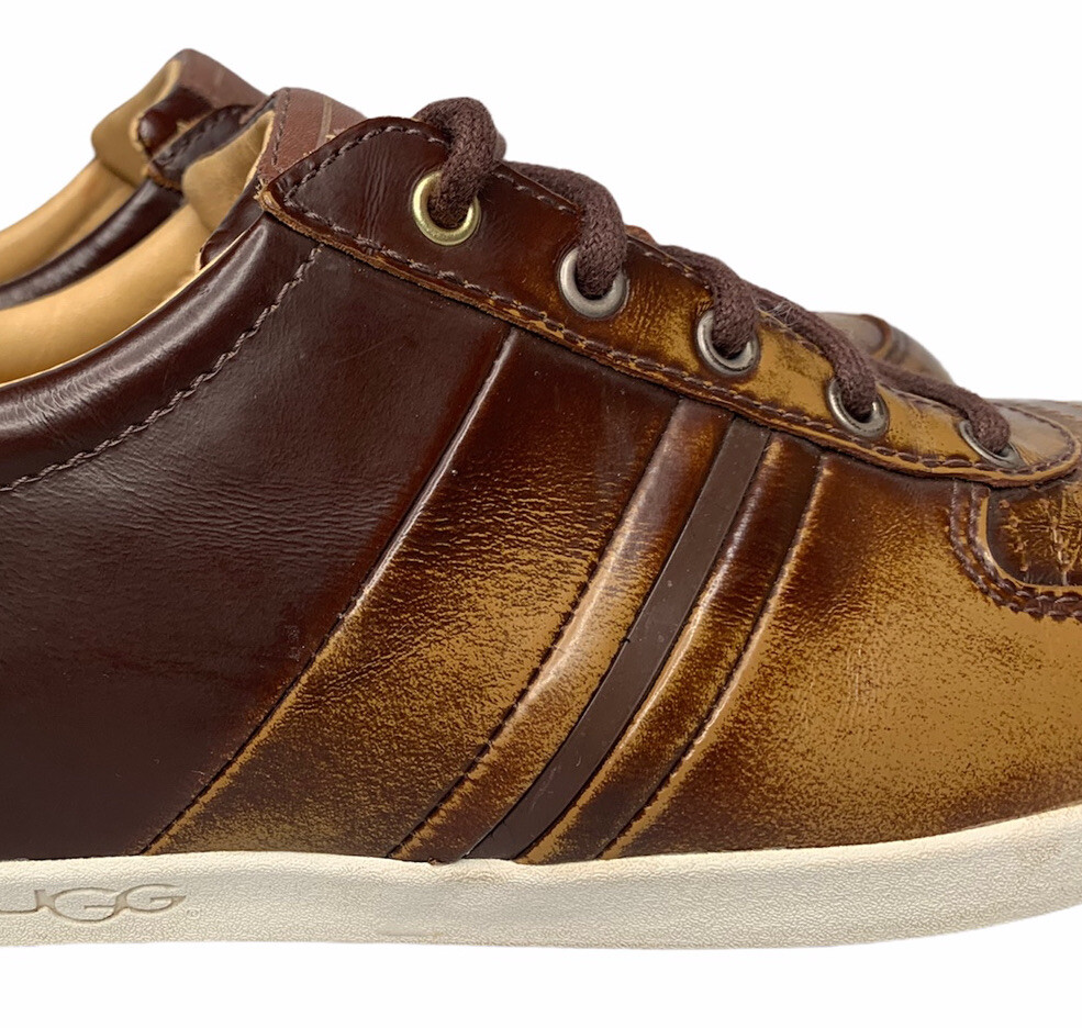 Mens Ugg Australia Brook-Lin Brown Leather Two Tone Lace Up  display picture 1